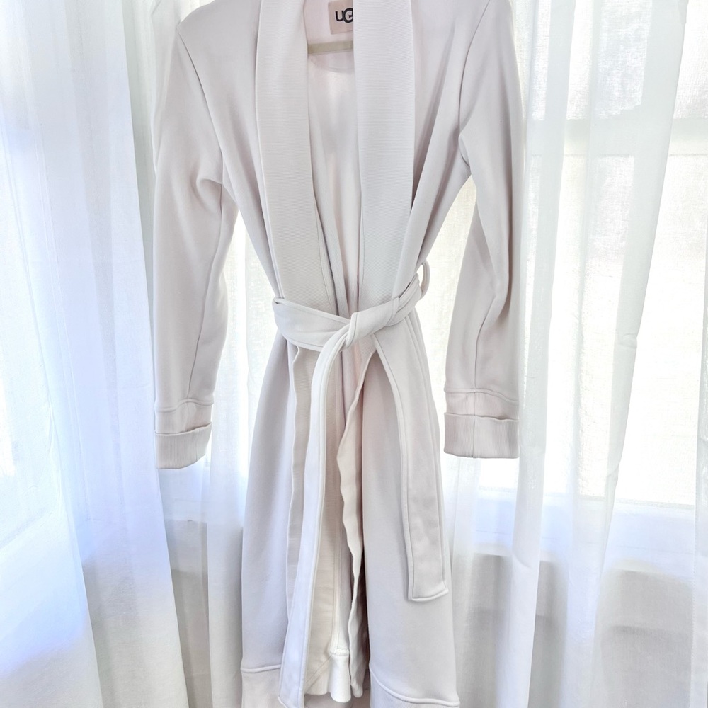 UGG Karoline Robe White Cream Belted Wrap Cozy Knit Lounge Wear Size XS